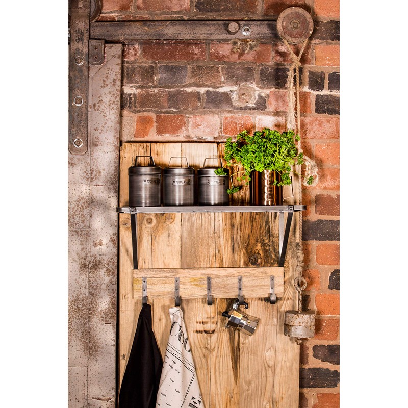 KitchenCraft INDTEA Industrial Kitchen Vintage-Style Metal Tea Caddy, 1 L
