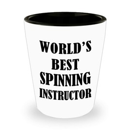Appreciation Gifts Idea for Spinning Instructor Shot Glass Tequila Shotglass Novelty Drinkware - Indoor Cycling Trainer Spin Bike Training Mentor Coach Cute Recognition Award Reward - WorldsBest