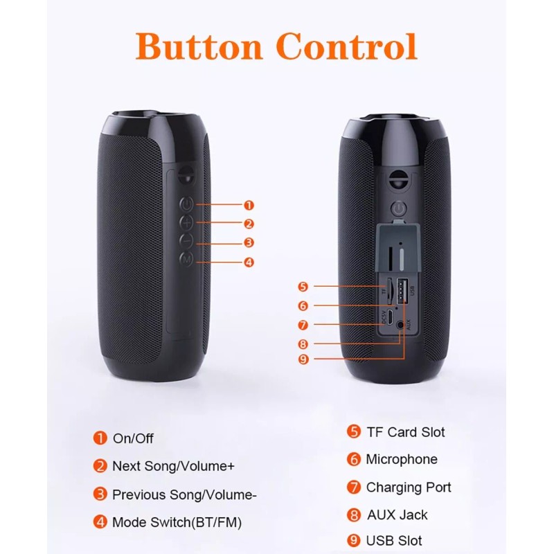 Universal Bluetooth Wireless Portable Speaker Waterproof Stereo Bass USB TF