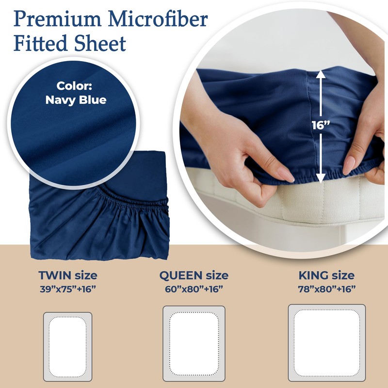 Cotton Tree Queen Fitted Sheet - Luxury 2400 Ultra-Soft Microfiber