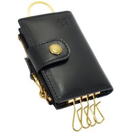 BlissLeather Craftsmanship of Florentine Leather [Top Italian Leather] Smart Key Case with Coin Purse, Genuine Leather, Vegetable Tanned, Black