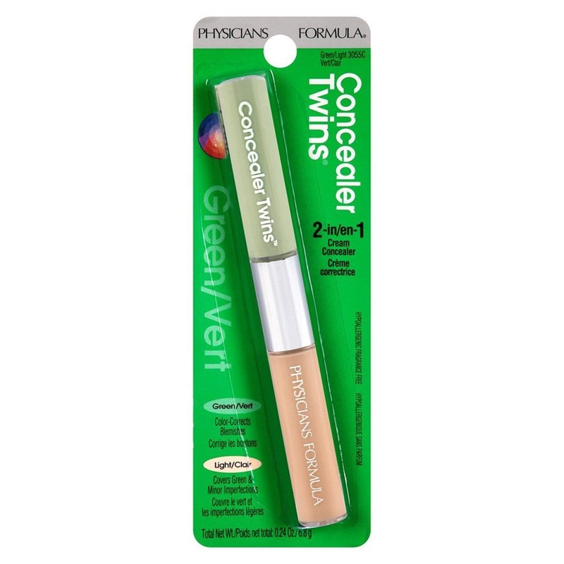 Physicians Formula Cream Dual-Ended Concealer Stick Green/Light, Neutralizing, Dark Circles,