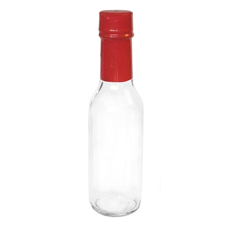 Hot Sauce Bottles with Red Caps & Shrink Bands, 5