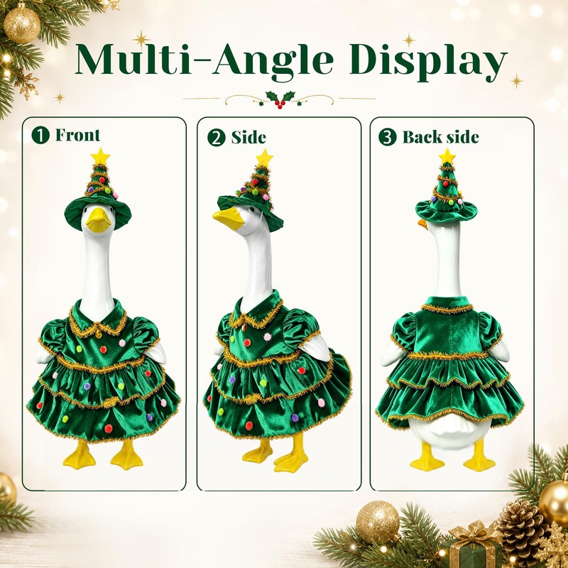 23" Christmas Tree Porch Goose Outfits, Xmas Tree Goose Costume