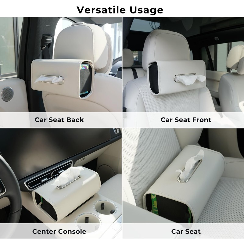 Car Tissue Holder, Ompellus Premium PU Leather Tissue Box Holder