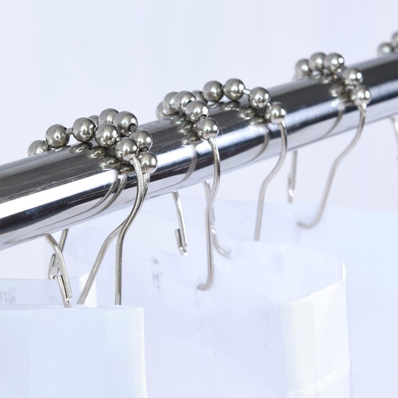 12 Stainless Steel Shower Curtain Rings Heavy Duty Ball Bearing