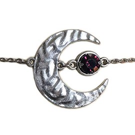 Silver Crescent Moon Goddess Circlet Headpiece Headdress Crown (Amethyst)
