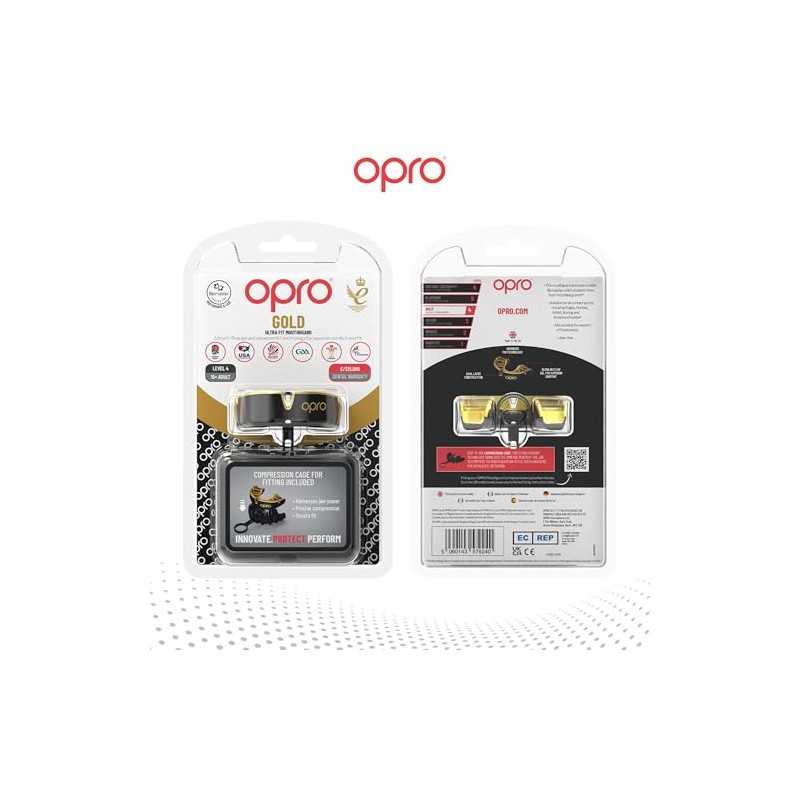 OPRO Protector Bucal Deportivo Nivel de Proteccion 4 Gold