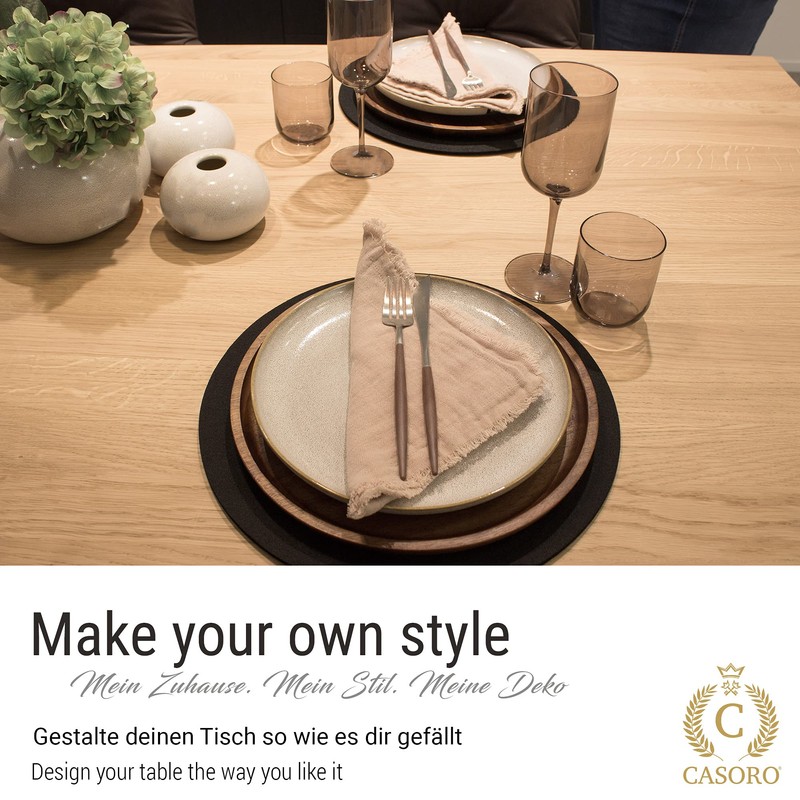 Casoro Set of 6 Place Mats Made of Washable Felt,