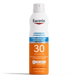 Eucerin Eucerin Advanced Hydration SPF 30 Sunscreen Spray, Lightweight Spray Sunscreen with Hyaluronic Acid and Humectants, Hypoallergenic, Fragrance and Alcohol Free, 6 Oz Bottle