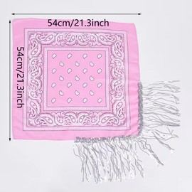 AIMALL 2pcs Diamond Tassel Bandana, Hip Hop Cashew Pattern Scarf, Denim Party Fringe Bandana, Fashionable Headwear Accessory for Streetwear