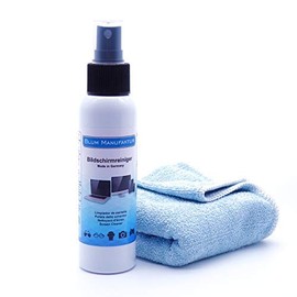 Blum - Displayreiniger Bildschirmreiniger + Mikrofasertuch 30x30 cm. Perfekte Reinigung Aller Bildschirme und Displays. Streifenfrei ohne Schlieren. (100 ml)