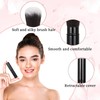 2 Pack Retractable Make Up Brushes，Travel Angled Powder Foundation Makeup