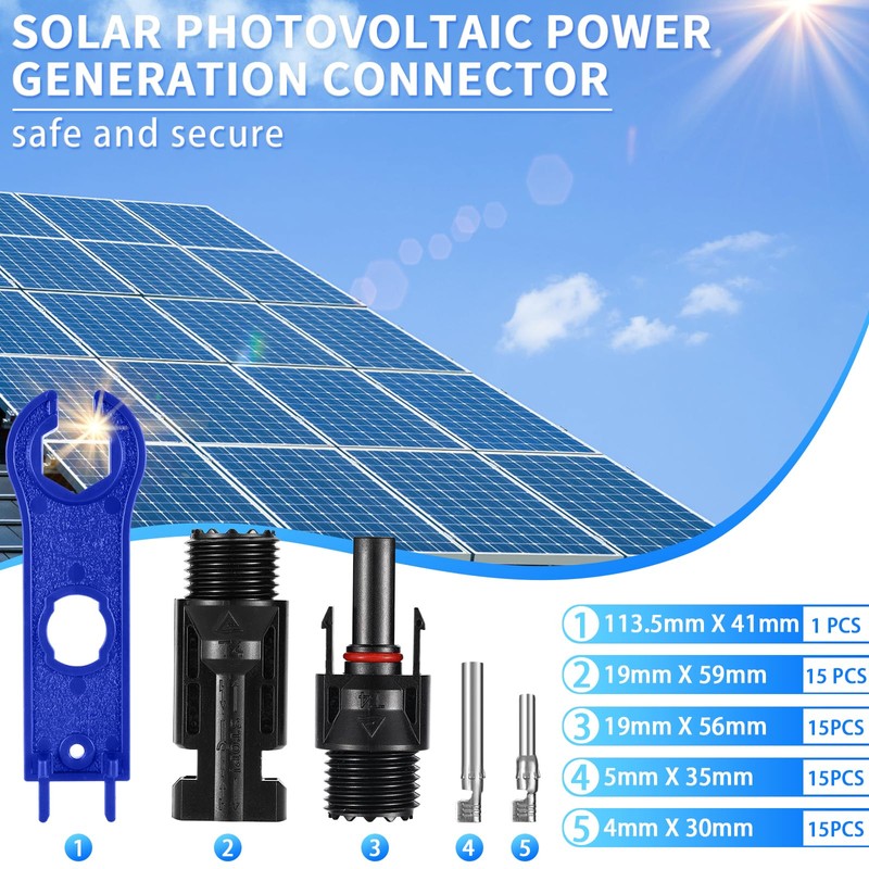 15 Pairs Solar Plugs, Solar Plug Set, Solar Panel Cable