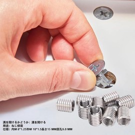 Insert Nut (Inner Diameter M8 x 1.25 Outer Diameter M10 x 1.5 Length 15 mm) Conversion Bolts 10 Stainless Steel Screw Conversion Adapter Single Row Groove Embedded Nut