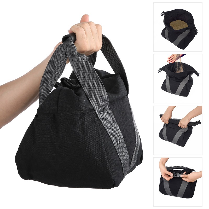 Canvas Weightlifting Training Sandbag Fitness Equipment with Comfortable Handle Gray