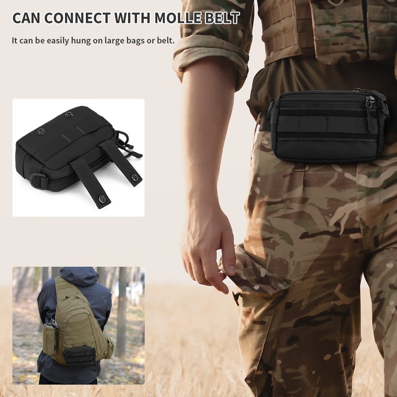 HUNTVP Molle Pouch Tactical Pack Crossbody Messenger Bag Waist Bum