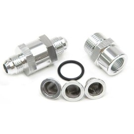 Aeroflow AF608-04S -4an Inline Fuel & Oil Filter Silver 3x Filter 30,80,150 Micron