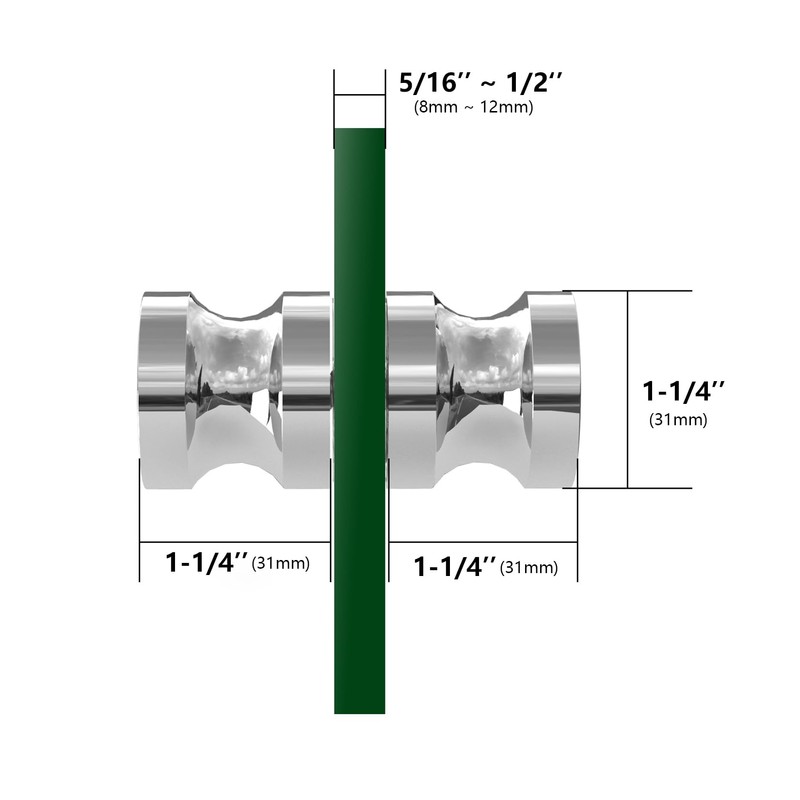 CKB Shower Glass Door Knob, Double Sided Pull Handle for