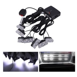 Strobe Flash Light 12V Car LED Kit with Switch Avan Knight KRB224 (White)