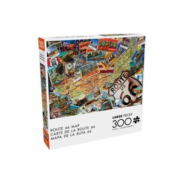 Buffalo Games - Route 66 Map - 300 Large Piece Jigsaw Puzzle for Adults - Challenging Puzzle Perfect for Game Nights