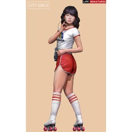 Life Miniatures 1/12 City Girls Arica Roller Skating Girl 1980s (1 Piece) Unpainted Resin Kit LM-CG12002
