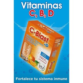 C-blastd Vitamina C Y D,complejo B Zinc En Polvo 10 Sobres Naranja                                                                                    