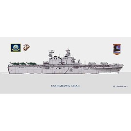 USS Tarawa LHA 1 in 1990s Print
