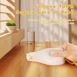 KUAEAY Luz de Noche de Pato para Bebé, Silicona Luz Nocturna Infantil, Lampara USB Recargable Portatil para Niños Habitación, 3 Regulación, Linda Luz Nocturna para Dormir Lactancia, Decoración