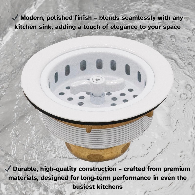 Westbrass D213-50 3-1/2" Wing Nut Twist Style Large Kitchen Sink