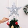 KEYIDO Silver Tree Star Christmas Tree Topper Metal Christmas Tree