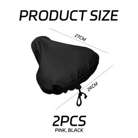 EJUFNS 2 Pieces Of Bicycle Seat Cushion Protective Cover (Pink, Black), Waterproof Bicycle Seat Cover, Dustproof, Non-Slip And Sunscreen, Bicycle Accessories.