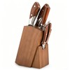 6 Slots Kitchen Knife Holder for Countertop, Brown Kitchen Knife