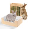 Essenhome Extra-Large 2-in-1 Rabbit Litter Box & Hay Feeder Set,