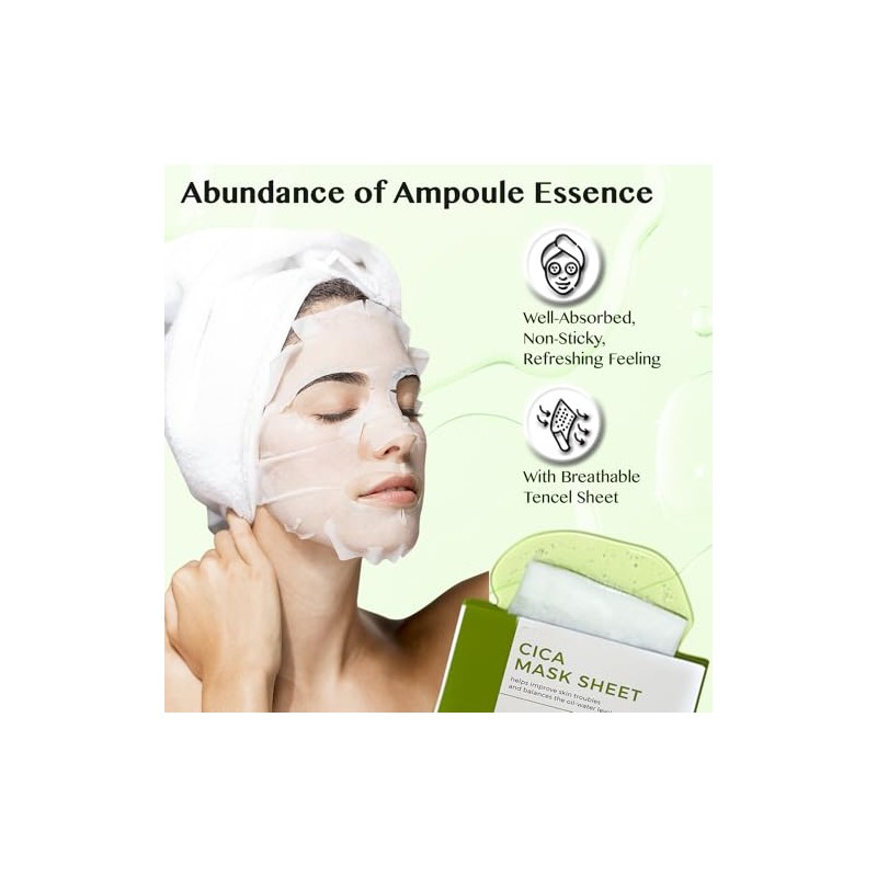 Lamelin Mascarilla De Tela Con Niacinamida Cica (Paquete De 10),