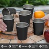 Vasos de Acero Inoxidable 500ml 6PCS, Taza Termica FríoCaliente Negro