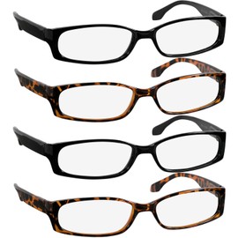 TruVision Readers Reading Glasses - 9503HP -2Black-2Tortoise-3.00
