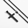 RS Black Cross Necklace for Men Boys Stainless Steel Pendant