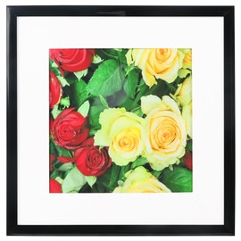 8x8 Picture Frame, Display Pictures 4x4 with Mat or 8x8 Without Mat for Certificate Poster and Photo Wall Hanging Photo Frame, Black, 1 Pack