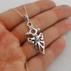 Sterling Silver Lining Spear Protection Amulet Pendant Necklace, 18" Chain,
