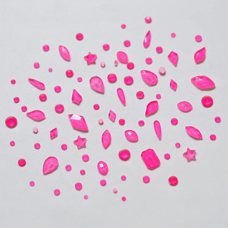 Tisslan 820pcs Mix Shape Neon 3D Nail Gem Luminous Party