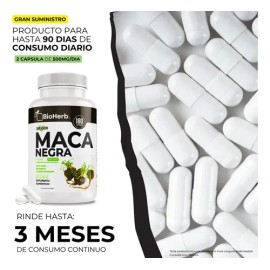 BioHerb | Maca Negra 100% Pura – Extremadamente Eficaz – Potente Fuente Natural de Energía y Vitalidad – Alta Absorción y Máxima Pureza