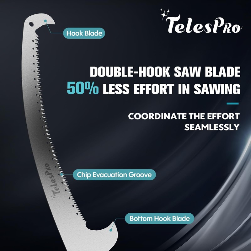 TelesPro Multi-Purpose Handheld Pruning Saw - 16-Inch Blade, Compatible with