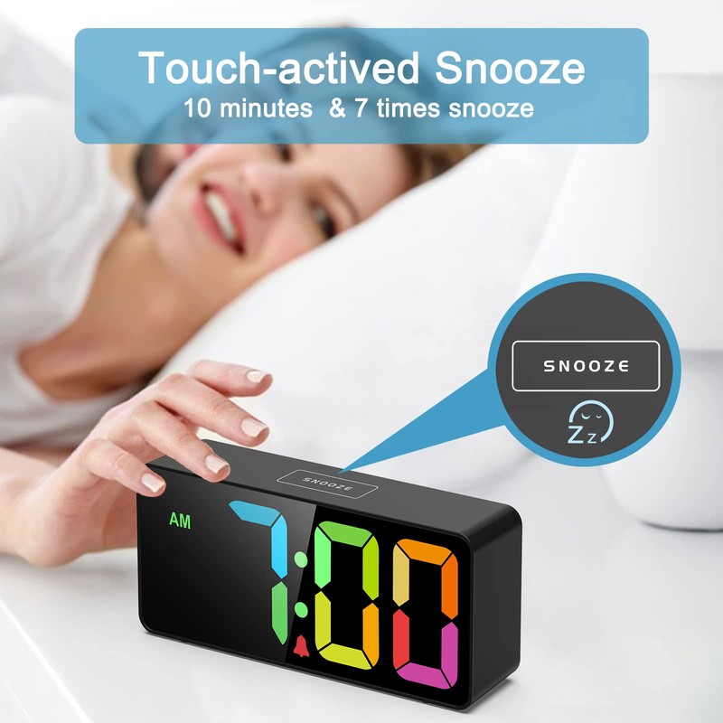 Welgo 7.5 Inches Big Number Alarm Clock for Seniors &
