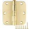 Rounded Door Hinges 3-1/2" x 3.5 inch, 5/8 Radius, Polished