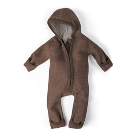 Ehrenkind® Walkoverall, Baby Wool Walker Overalls Made of Natural Virgin Wool with Zip, Walk Wool Suit for Toddlers and Babies, Baby Overall Winter, Baby Winter Overall, taupe