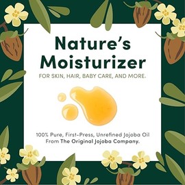 Hobacare – 100% Pure Jojoba Oil for Skin, Scalp and Hair - 8.45oz (packaging may vary)