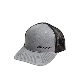 Dodge SRT Snapback Trucker Hat for Men Heather Grey/Black