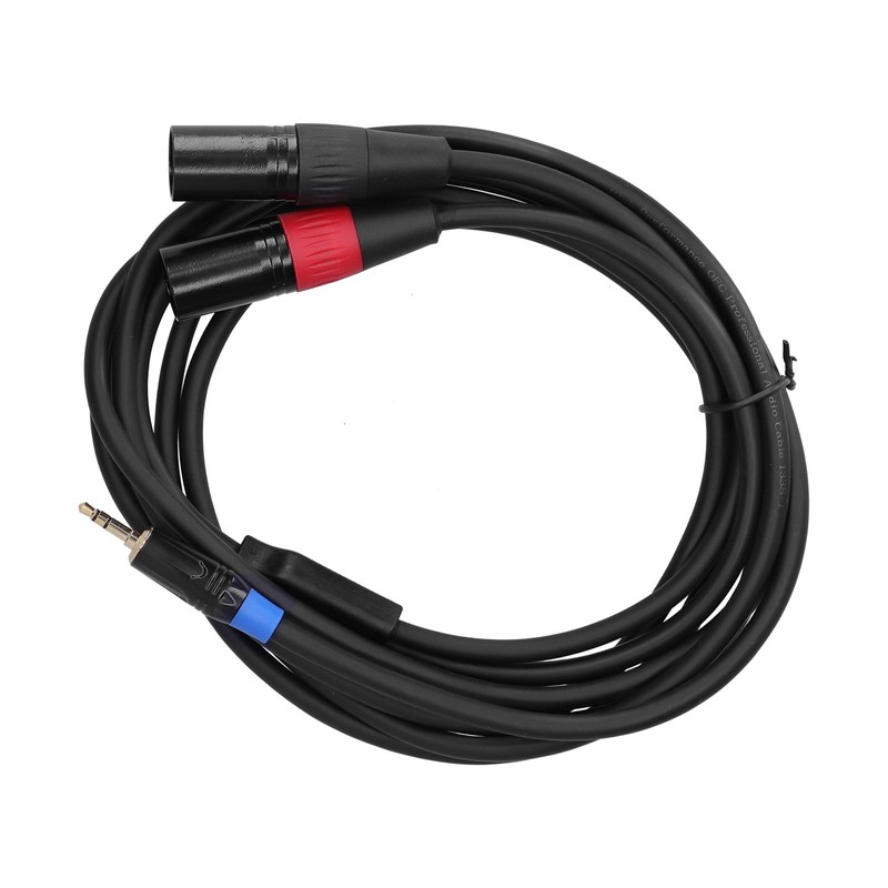 3.5mm Stereo Male to Dual 2 XLR Male Plug Connector