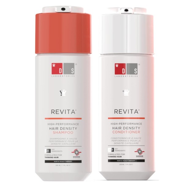 DS Laboratories Revita Shampoo and Conditioner Set, Hair Thickening Shampoo and Conditioner to Support Hair Growth, Sulfate Free Shampoo and Conditioner with Biotin, Caffeine & DHT Blocker, Hair Care